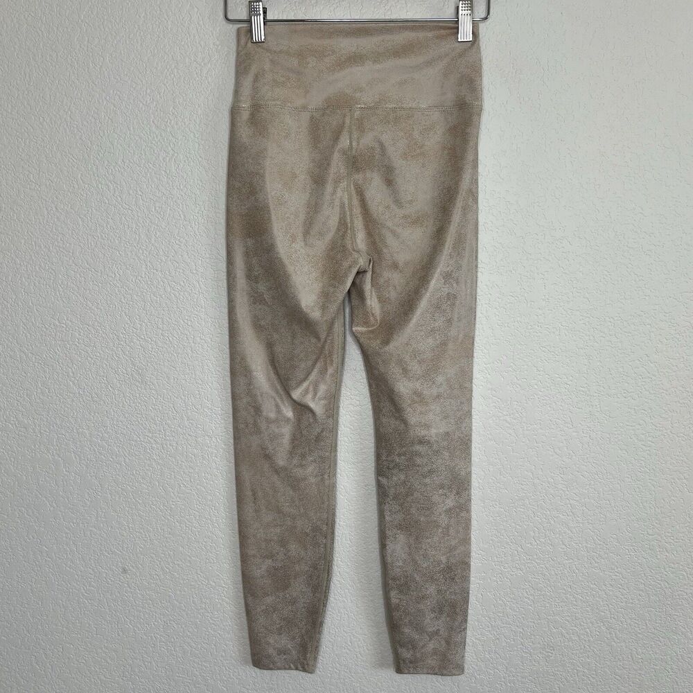 Carbon38 Foiled Gold Sheen Crackle Print 7/8 leggings Small Yoga Athleisure r14 - Picture 6 of 7